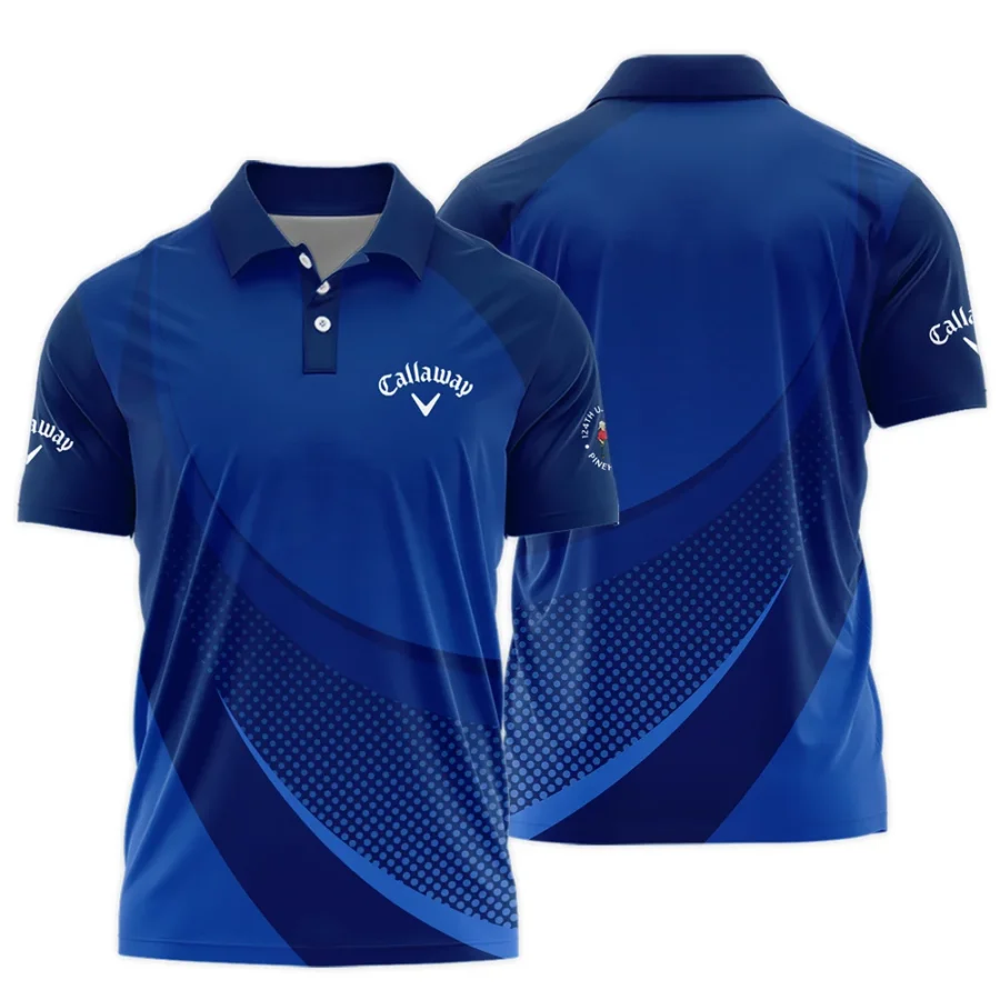 Callaway 124th U.S. Open Pinehurst Golf Sport Polo Shirt Dark Blue Gradient Halftone Pattern All Over Print Polo Shirt For Men