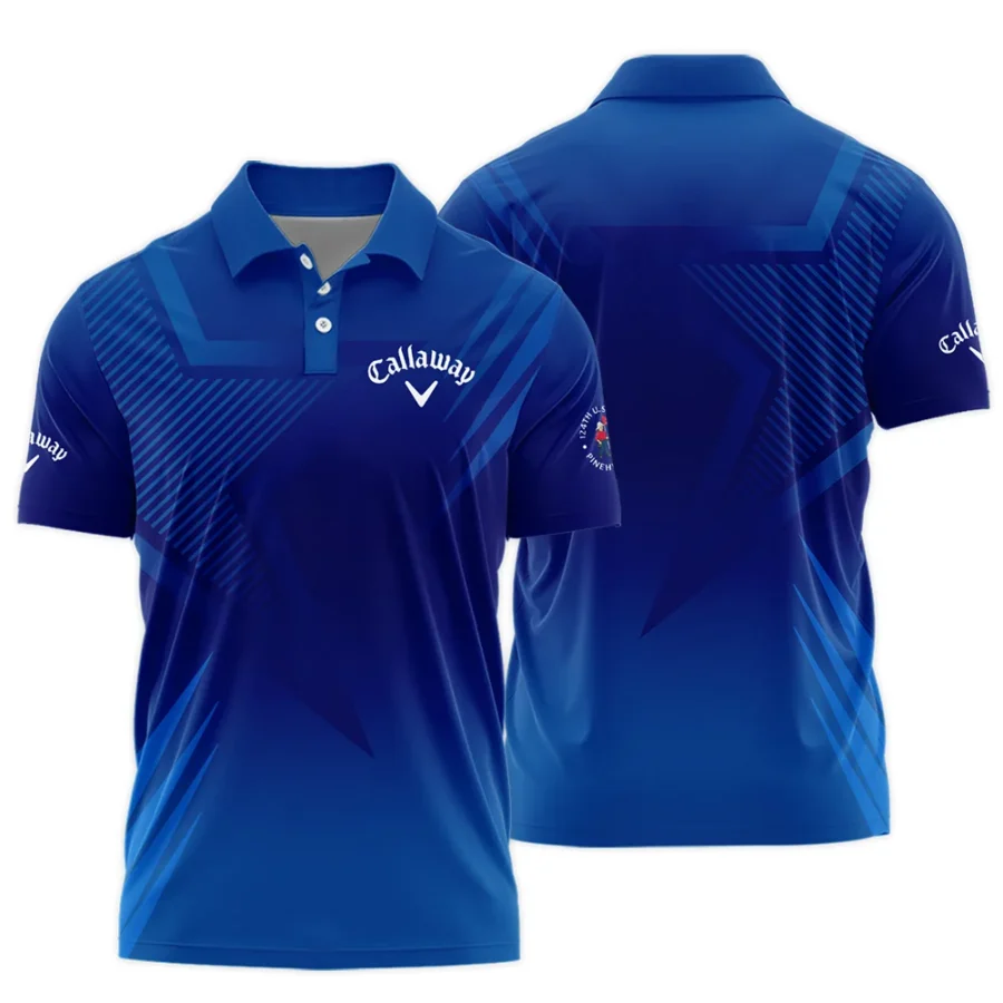 124th U.S. Open Pinehurst No.2 Callaway Polo Shirt Dark Blue Gradient Star Pattern Polo Shirt For Men