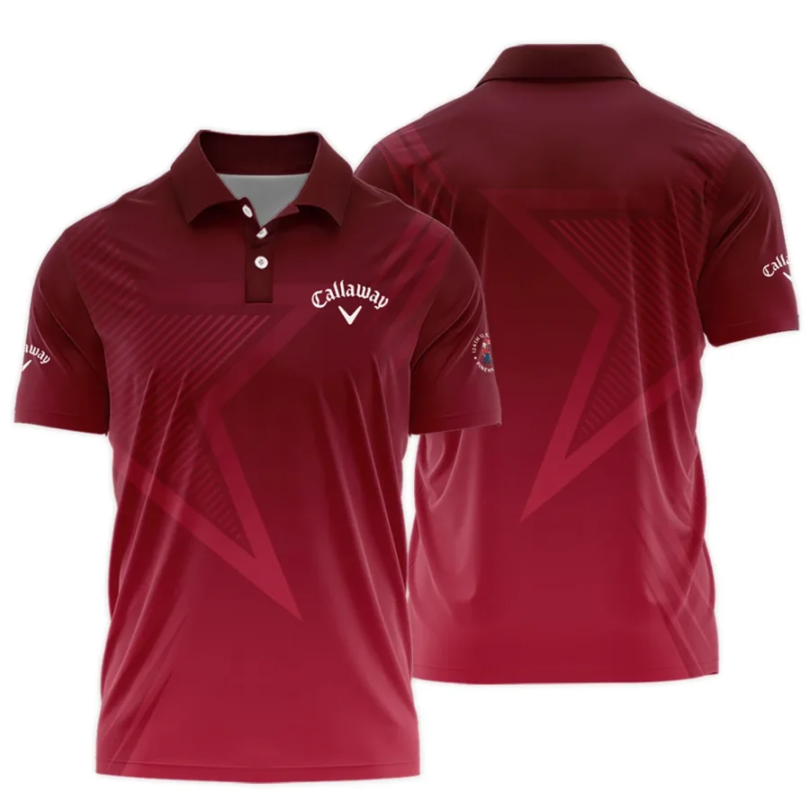 Callaway 124th U.S. Open Pinehurst Golf Sport Polo Shirt Star Gradient Red Straight Pattern Polo Shirt For Men