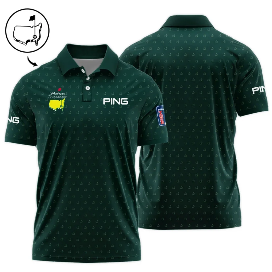 Golf Masters Tournament Ping Polo Shirt Logo Pattern Gold Green Golf Sports All Over Print Polo Shirt For Men