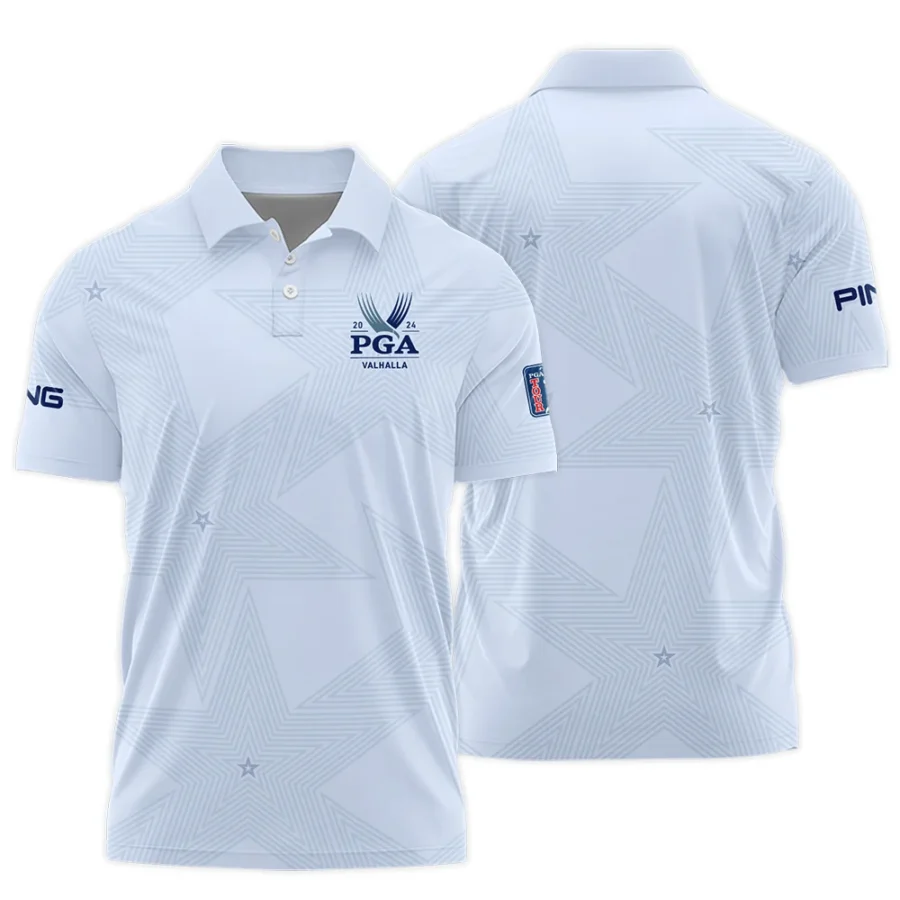 2024 PGA Championship Valhalla Golf Ping Polo Shirt Stars Lavender Mist Golf Sports All Over Print Polo Shirt For Men