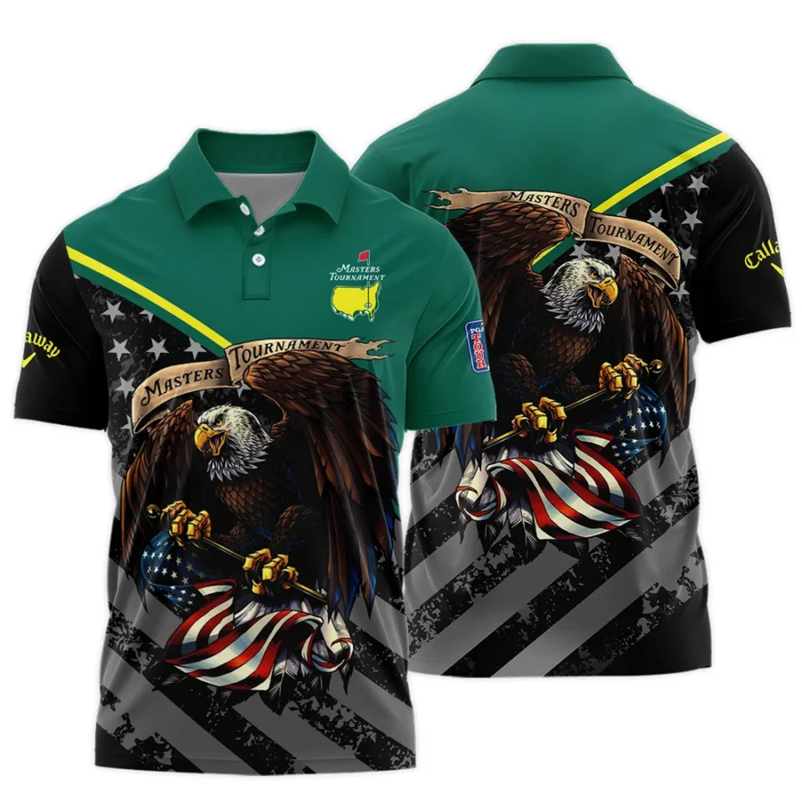 Special Version Golf Masters Tournament Callaway Polo Shirt Egale USA Green Color Golf Sports All Over Print Polo Shirt For Men