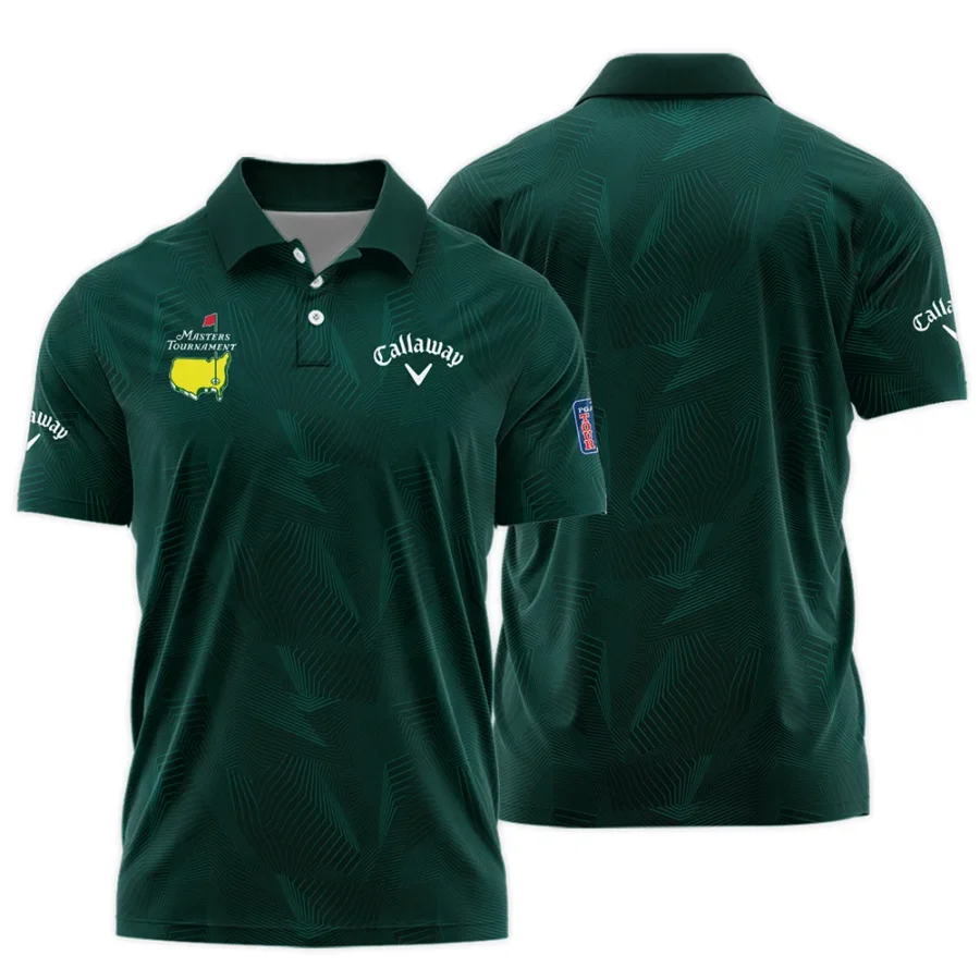 Abstract Pattern Lines Forest Green Masters Tournament Callaway Polo Shirt Style Classic Polo Shirt For Men