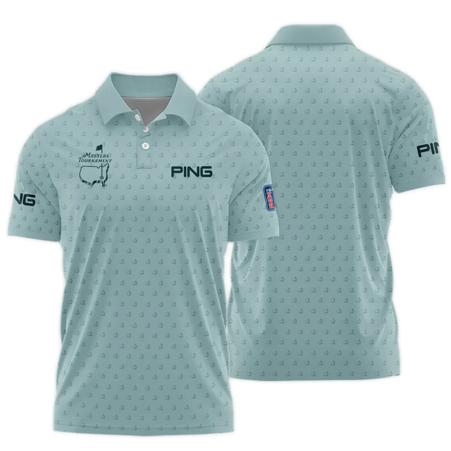 Golf Pattern Masters Tournament Ping Polo Shirt Cyan Pattern All Over Print Polo Shirt For Men