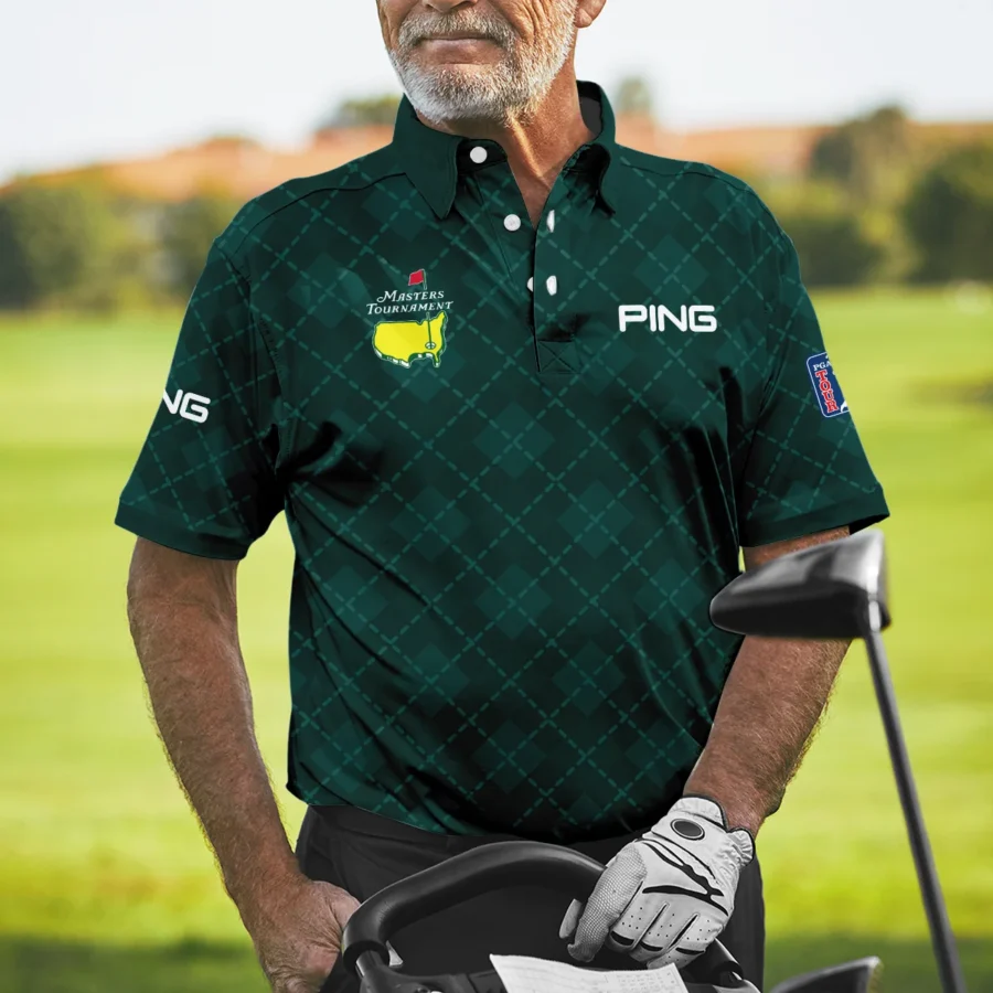 Golf Geometric Pattern Green Masters Tournament Ping Polo Shirt Style Classic Polo Shirt For Men