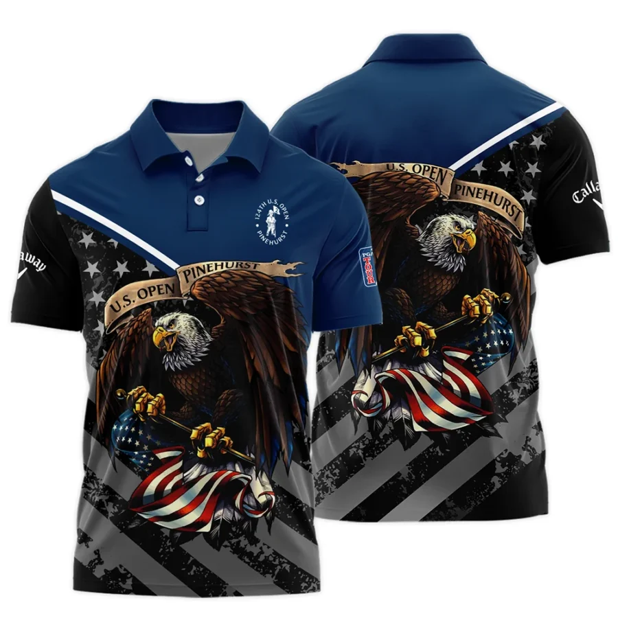 Special Version 124th U.S. Open Pinehurst Callaway Polo Shirt Color Blue Eagle USA  Polo Shirt For Men