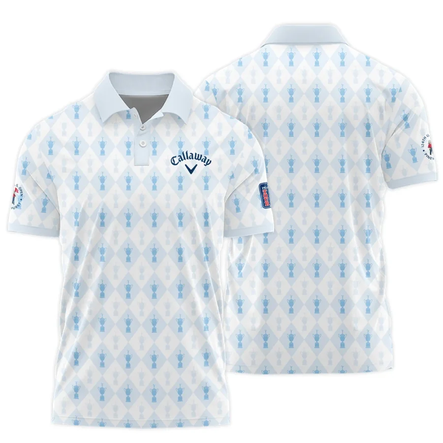 PGA Tour 124th U.S. Open Pinehurst Callaway Polo Shirt Sports Pattern Cup Color Light Blue Polo Shirt For Men