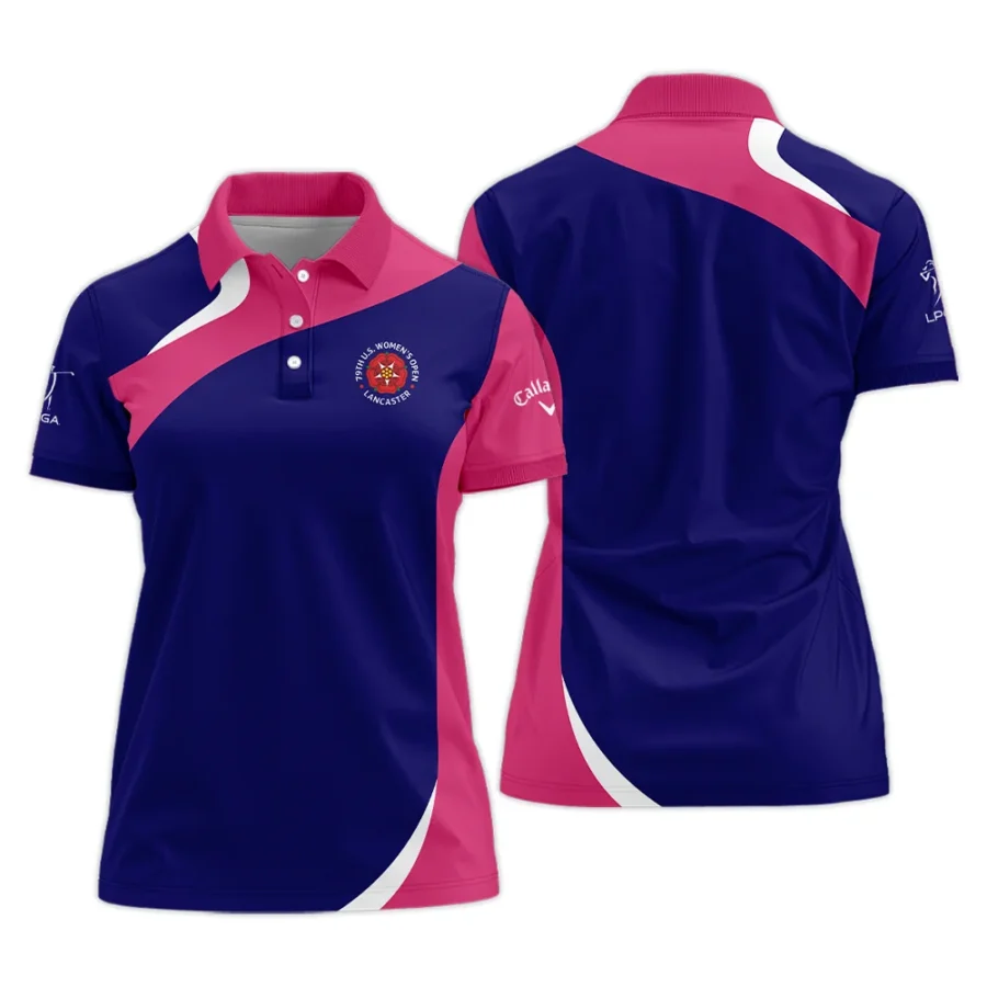 Golf Sport 79th U.S. Women’s Open Lancaster Callaway Polo Shirt Navy Mix Pink All Over Print Polo Shirt For Woman