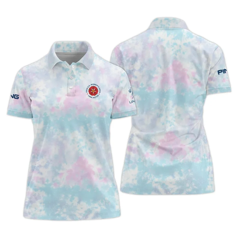 Tie dye Pattern 79th U.S. Women’s Open Lancaster Ping Polo Shirt Blue Mix Pink All Over Print Polo Shirt For Woman
