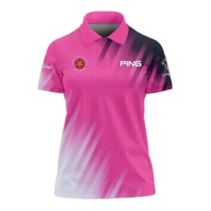 Golf 79th U.S. Women’s Open Lancaster Ping Zipper Sleeveless Polo Shirt Pink Color All Over Print Zipper Sleeveless Polo Shirt For Woman