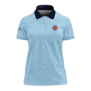 Golf Pattern Blue 79th U.S. Women’s Open Lancaster Callaway Polo Shirt Golf Sport All Over Print Polo Shirt For Woman