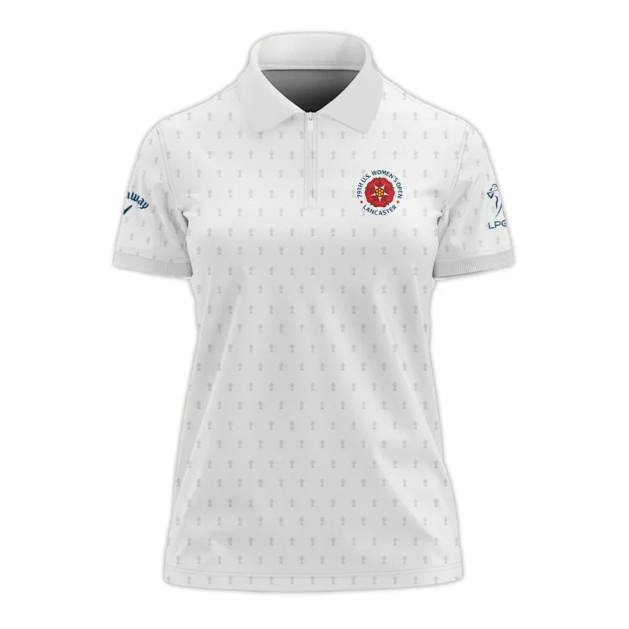 Golf Pattern Cup 79th U.S. Women’s Open Lancaster Callaway Zipper Polo Shirt Golf Sport White All Over Print Zipper Polo Shirt For Woman