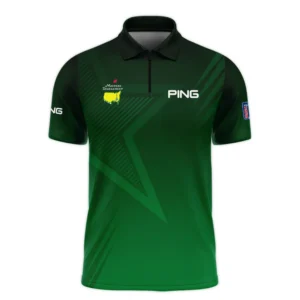 Ping Masters Tournament Long Polo Shirt Dark Green Gradient Star Pattern Golf Sports Long Polo Shirt For Men