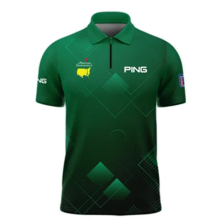 Masters Tournament Ping Zipper Polo Shirt Golf Sports Green Abstract Geometric Zipper Polo Shirt For Men