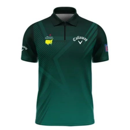 Sports Callaway Masters Tournament Zipper Polo Shirt Star Pattern Dark Green Gradient Golf Zipper Polo Shirt For Men