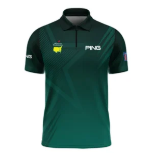 Sports Ping Masters Tournament Long Polo Shirt Star Pattern Dark Green Gradient Golf Long Polo Shirt For Men