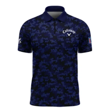 Golf 2024 PGA Championship Callaway Long Polo Shirt Blue Camouflage Pattern Sport All Over Print Long Polo Shirt For Men