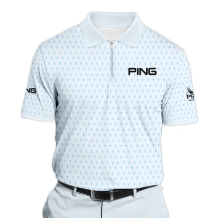 2024 PGA Championship Ping Golf Hawaiian Shirt Light Blue Pastel Golf Cup Pattern All Over Print Oversized Hawaiian Shirt