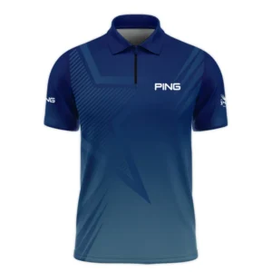 2024 PGA Championship Valhalla Golf Sport Ping Long Polo Shirt Star Blue Gradient Straight Pattern Long Polo Shirt For Men