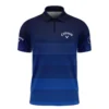 Ping 124th U.S. Open Pinehurst Zipper Polo Shirt Sports Dark Blue Gradient Striped Pattern All Over Print Zipper Polo Shirt For Men