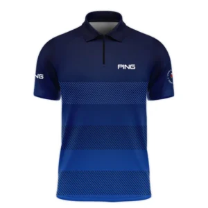 2024 PGA Championship Golf Sport Callaway Zipper Polo Shirt Sports Star Sripe Lavender Mist Zipper Polo Shirt For Men