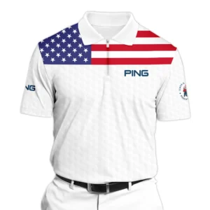 Ping 124th U.S. Open Pinehurst Long Polo Shirt USA Flag Golf Pattern All Over Print Long Polo Shirt For Men