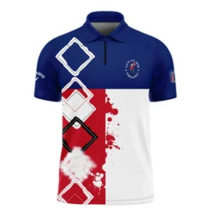 124th U.S. Open Pinehurst Callaway Polo Shirt Blue Red White Pattern Grunge All Over Print Polo Shirt For Men