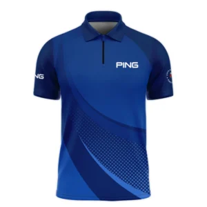 Ping 124th U.S. Open Pinehurst Golf Sport Polo Shirt Dark Blue Gradient Halftone Pattern All Over Print Polo Shirt For Men