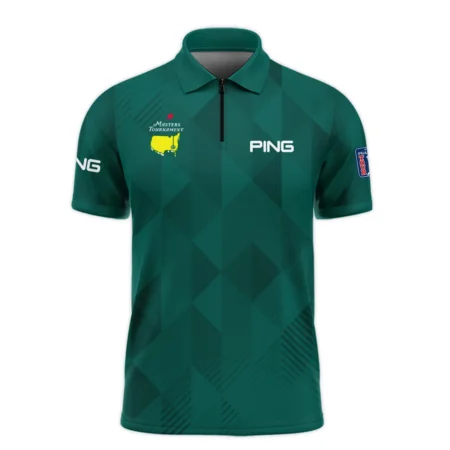 Masters Tournament Golf Sport Ping Long Polo Shirt Sports Triangle Abstract Green Long Polo Shirt For Men