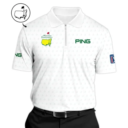 Golf Sport Masters Tournament Ping Stand Colar Jacket Sports Logo Pattern White Green Stand Colar Jacket