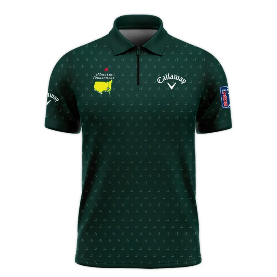 Golf Masters Tournament Callaway Zipper Polo Shirt Logo Pattern Gold Green Golf Sports All Over Print Zipper Polo Shirt For Men