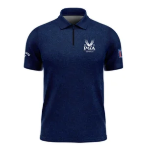 Special Version 2024 PGA Championship Valhalla Callaway Long Polo Shirt Blue Paperboard Texture Long Polo Shirt For Men