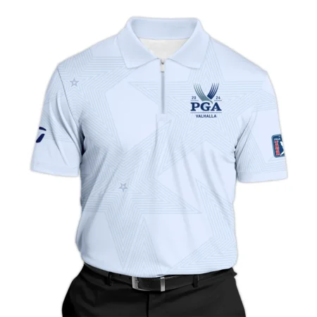 2024 PGA Championship Golf Sport Taylor Made Zipper Polo Shirt Sports Star Sripe Lavender Mist Zipper Polo Shirt For Men