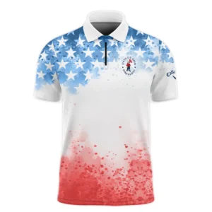 Special Version 124th U.S. Open Pinehurst Callaway Polo Shirt Watercolor Blue Red Stars Polo Shirt For Men