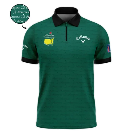 Golf Pattern Masters Tournament Callaway Zipper Polo Shirt Green Color Golf Sports All Over Print Zipper Polo Shirt For Men