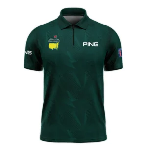 Abstract Pattern Lines Forest Green Masters Tournament Ping Long Polo Shirt Style Classic Long Polo Shirt For Men