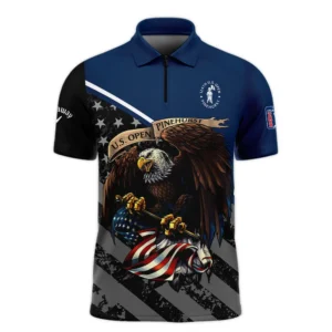 Special Version 124th U.S. Open Pinehurst Callaway Long Polo Shirt Color Blue Eagle USA  Long Polo Shirt For Men