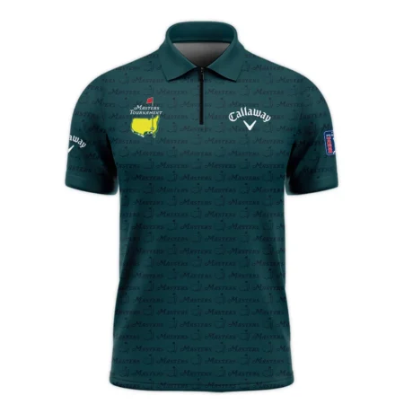 Pattern Dark Green Masters Tournament Callaway Zipper Polo Shirt Color Green Zipper Polo Shirt For Men