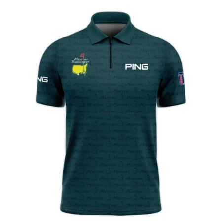 Pattern Dark Green Masters Tournament Ping Zipper Polo Shirt Color Green Zipper Polo Shirt For Men