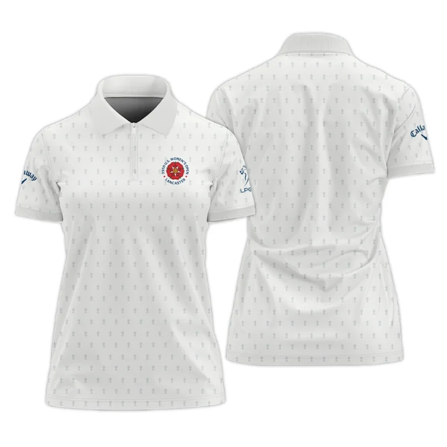 Golf Pattern Cup 79th U.S. Women’s Open Lancaster Callaway Zipper Polo Shirt Golf Sport White All Over Print Zipper Polo Shirt For Woman