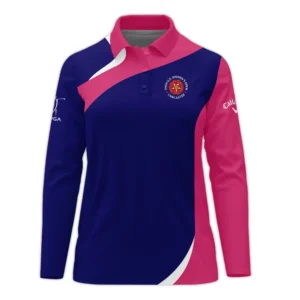 Golf Sport 79th U.S. Women’s Open Lancaster Callaway Zipper Sleeveless Polo Shirt Navy Mix Pink All Over Print Zipper Sleeveless Polo Shirt For Woman