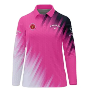 Golf 79th U.S. Women’s Open Lancaster Callaway Zipper Sleeveless Polo Shirt Pink Color All Over Print Zipper Sleeveless Polo Shirt For Woman