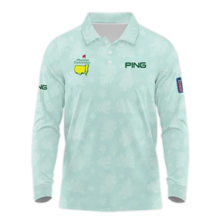 Ping Masters Tournament Sports Polo Shirt Green Pastel Floral Hawaiian Pattern All Over Print Polo Shirt For Men