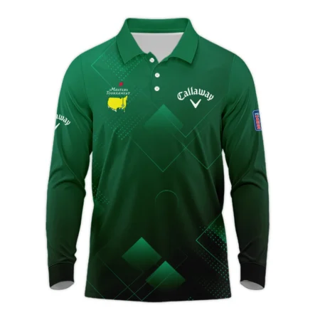 Masters Tournament Callaway Long Polo Shirt Golf Sports Green Abstract Geometric Long Polo Shirt For Men