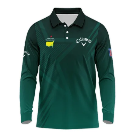 Sports Callaway Masters Tournament Long Polo Shirt Star Pattern Dark Green Gradient Golf Long Polo Shirt For Men