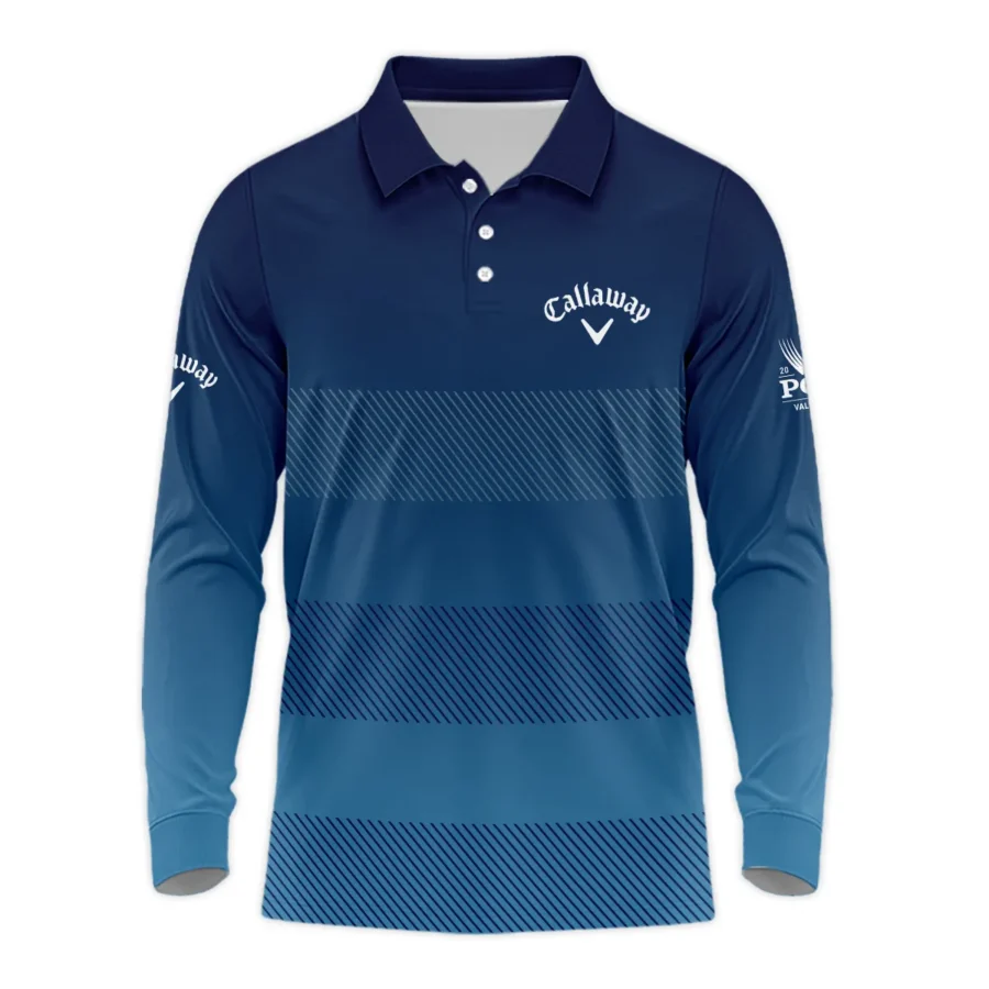 2024 PGA Championship Callaway Long Polo Shirt Dark Blue Gradient Pattern All Over Print Long Polo Shirt For Men