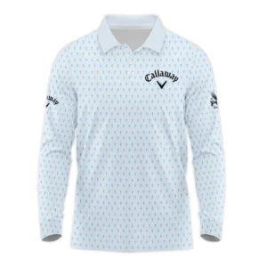 2024 PGA Championship Callaway Golf Zipper Polo Shirt Light Blue Pastel Golf Cup Pattern All Over Print Zipper Polo Shirt For Men