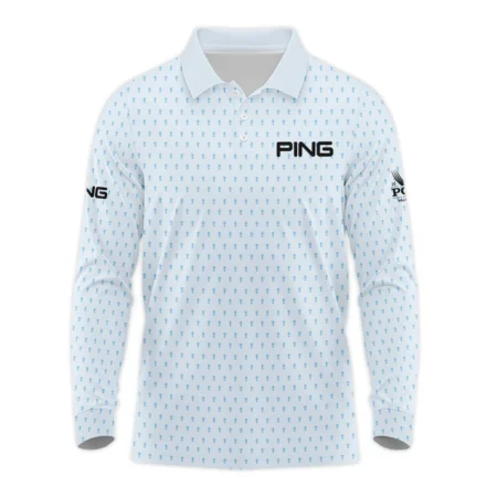 2024 PGA Championship Ping Golf Hawaiian Shirt Light Blue Pastel Golf Cup Pattern All Over Print Oversized Hawaiian Shirt