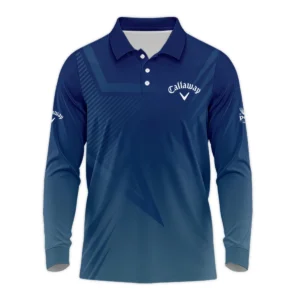 2024 PGA Championship Valhalla Golf Sport Callaway Zipper Polo Shirt Star Blue Gradient Straight Pattern Zipper Polo Shirt For Men