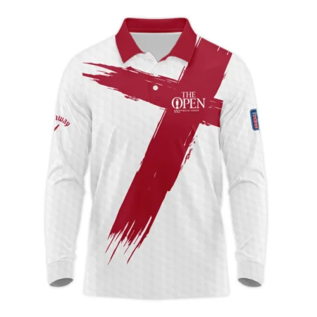 Callaway 152nd The Open Championship Golf Sport Long Polo Shirt Red White Golf Pattern All Over Print Long Polo Shirt For Men